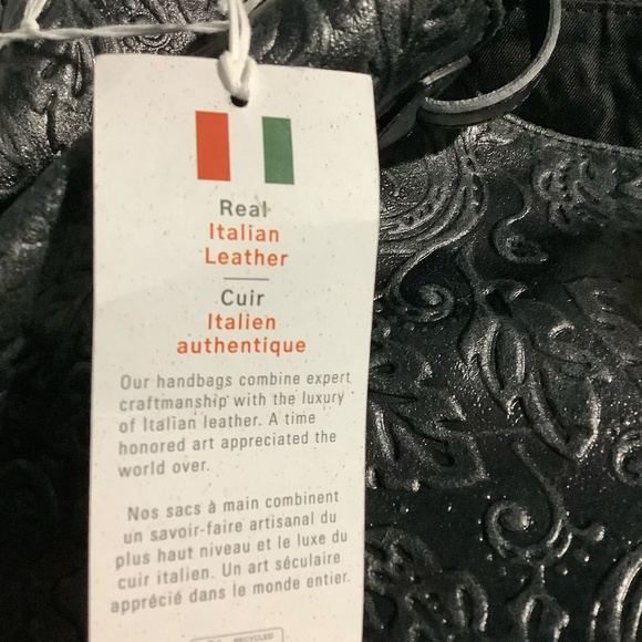 Black leather oversized handbag, tote bag, overnight   Made In Italy NWT - Picture 13 of 16